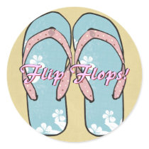 Blue Flower Flipflops Sticker