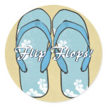 Blue Flower Flipflops Sticker