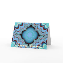 Blue Flower Fractal Design, Forever Friends... cards by darshe40 Blue Flower Fractal Design, Forever Friends... cards