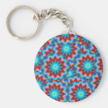 Blue Flower Fractal Keychain