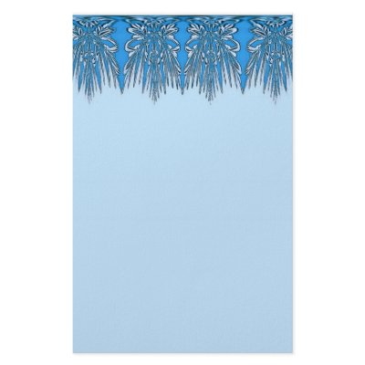 Blue Flower Fringe Fractal Stationery by GodwinsEnterprises