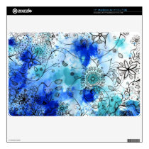 Blue flower garden mac book skin macbook air decals