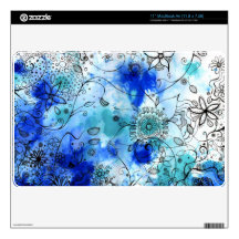 Blue flower garden mac book skin MacBook air decals