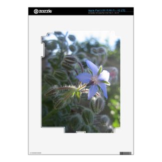 Blue Flower Haze Decal For iPad 3