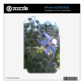 Blue Flower Haze Decals For iPhone 3
