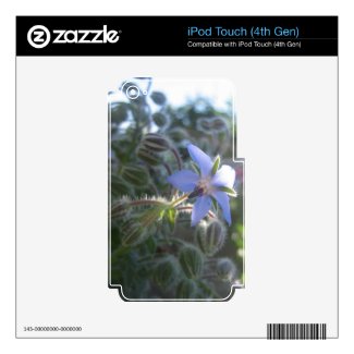 Blue Flower Haze iPod Touch 4G Skin