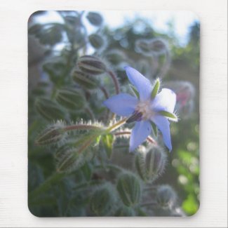 Blue Flower Haze Mouse Pad