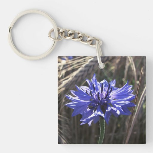 Blue Flower in Grain Acrylic Key Chains