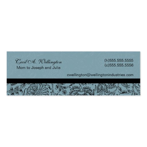 Blue Flower Mommy Cards Business Cards (front side)