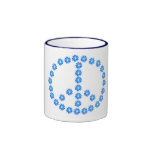 Blue Flower Neon Peace Sign coffee mug
