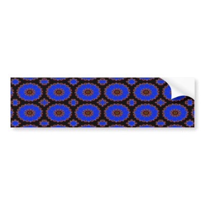 blue flower pattern bumper sticker by DonnaGraysonAbstract