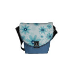 Blue Flower Pattern Messenger Bags
