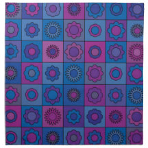 Blue Flower Pattern Printed Napkin