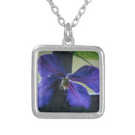 Blue Flower Personalized Necklace