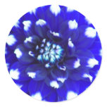 Blue Flower Petal Round Stickers