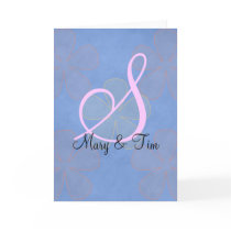 Blue Flower Power- Monogram cards