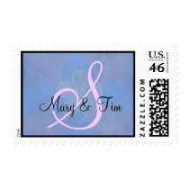 Blue Flower Power- Monogram postage by occasions Blue Flower Power- Monogram postage