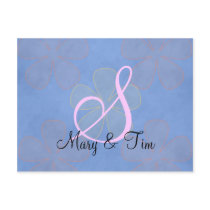 Blue Flower Power- Monogram postcards by occasions Blue Flower Power- Monogram postcards