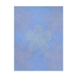 Blue Flower Power postcard
