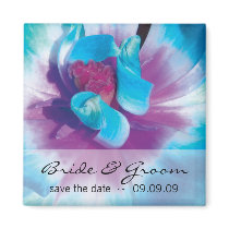 Blue Flower Save the Date Fridge Magnet by BestCards Blue Flower Save the Date Fridge Magnet