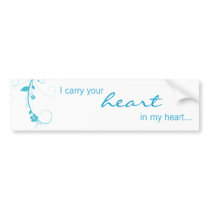 Blue Flower Swirls bumper sticker bumper stickers