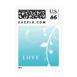 Blue Flower Swirls postage stamp