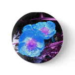 Blue Flower Trio Pinback Button