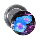 Blue Flower Trio Pinback Button