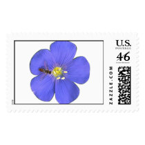 Blue Flower w/Bee postage by skipskim Blue Flower w/Bee postage