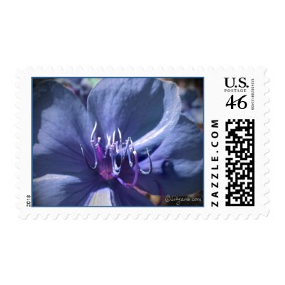 Blue Flower Wedding Postage by naturalilly