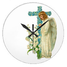Blue Flowered Christian Cross
