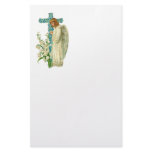 Blue Flowered Christian Cross Customised Stationery