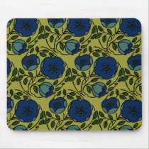 Blue Flowered Mousepad