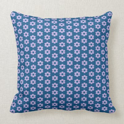 Blue Flowered Pattern Pillow Case by KnowledgeProbe