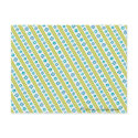 Blue Flowers and Green Stripe Pattern postcards