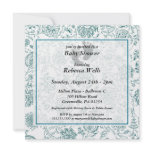 Blue Flowers Baby Shower Invitations