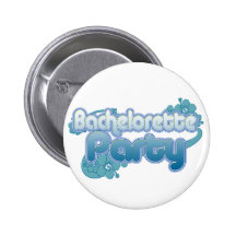 blue flowers bachelorette party ocean bridesmaids pinback buttons