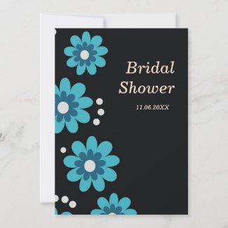 Blue Flowers Bridal Shower Invitations invitation
