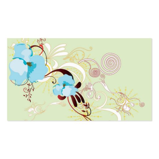 Blue flowers Business Card (back side)