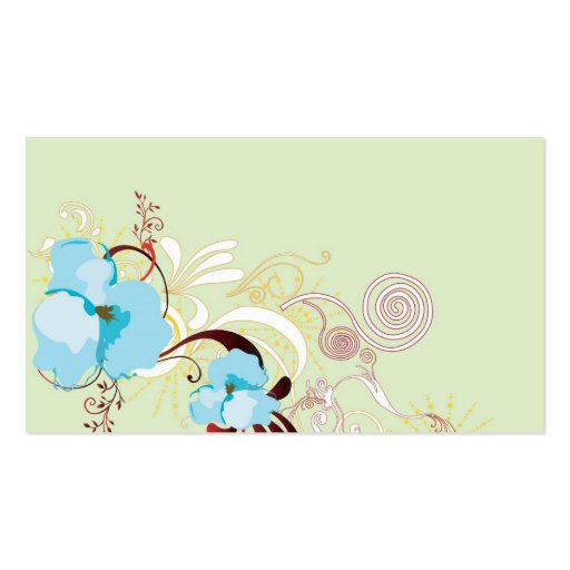 Blue flowers Business Card (front side)