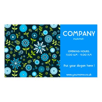 Blue Flowers Business Card
