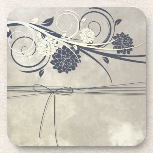 Blue Flowers Cork Coaster