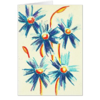 Blue Flowers Greeting Card