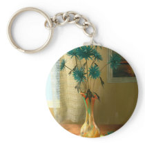 Blue Flowers Key Chain