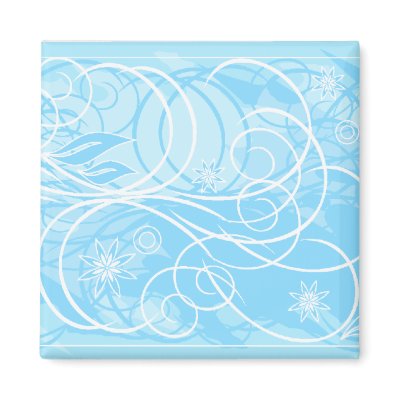 blue flowers refrigerator magnet by VioDeSign