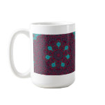 Blue Flowers Mandala on Red Coffee Mug