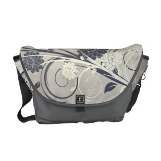 Blue Flowers Messenger Bag rickshawmessengerbag