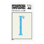 Blue Flowers Monogram Postage