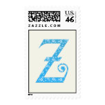 Blue Flowers Monogram Postage