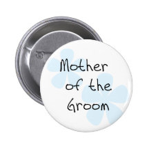 Blue Flowers Mother of Groom Buttons